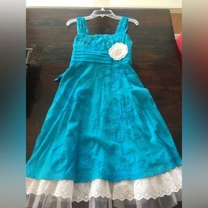 NWOT My Michelle Girls Blue & White Dress size 14